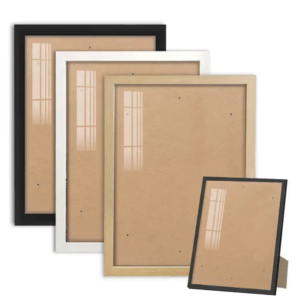 Set of picture frames in various sizes on a white background
