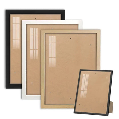 Set of picture frames in various sizes on a white background